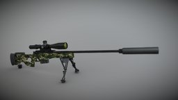 Highpoly AWM Sniper Rifle