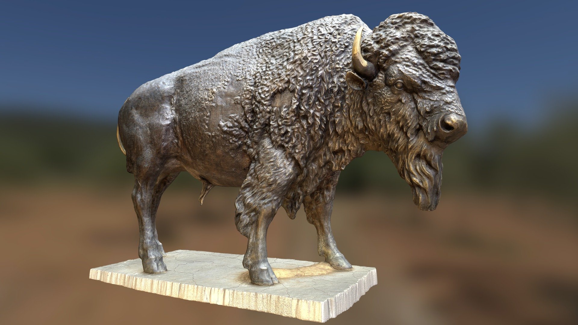 A full scale american buffalo statue. STL file included suitable for 3d printing 3d model