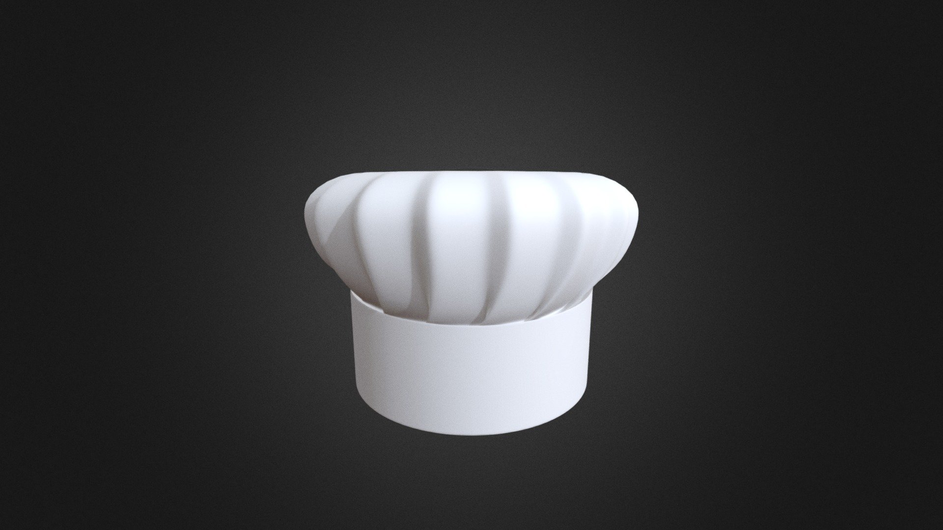 This Chefs hat was created in C4D, I started with a star spline in an extrude and then modeled from there. no simulation used 3d model