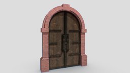 Brick Arc Gate 194x34x254 gate, castle, brick, palace, medieval, architectural, used, arc, old, dusty, game-ready, game-asset, cultural-heritage, props-assets, props-game, house, history