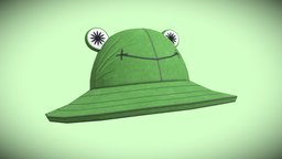 Green Frog Hat hat, frog, substancepainter, substance, maya, buckethat, bucket-hat, maya2022