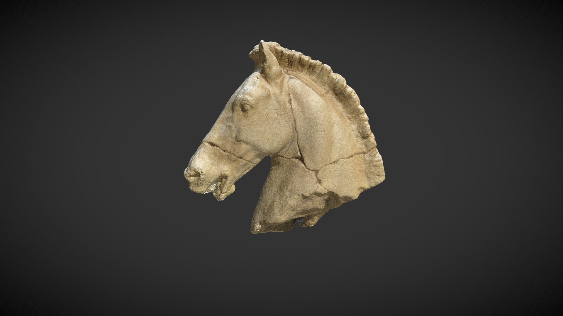 Head of a Marble Horse sculpture 3d model