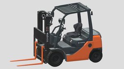 Toyota Core IC Pneumatic Forklift lift, truck, pallet, small, work, warehouse, forklift, mod, logistics, loader, fork, equipment, vr, ar, modding, toyota, tractor, realistic, machine, elevator, asset, game, 3d, pbr, low, poly, car, electric, industrial, 8fd