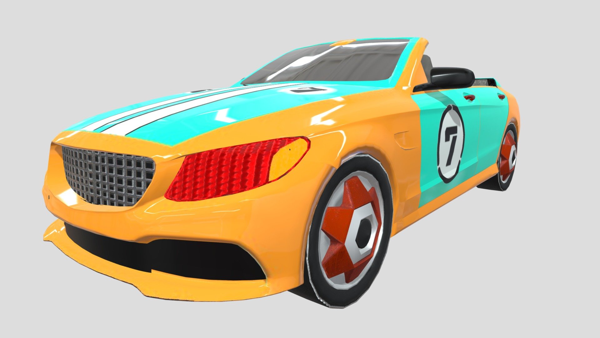 3d lowpoly cartoon car - cartoon car - Download Free 3D model by debjitghosh222 3d model