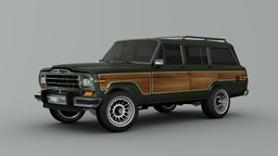 Jeep Wagoneer automobile, wheels, suv, van, mechanical, transport, wagon, jeep, pickup, classic, travel, collection, offroad, lorry, muscule, clear-coat, vehicle, lowpoly, usa, car, gameready