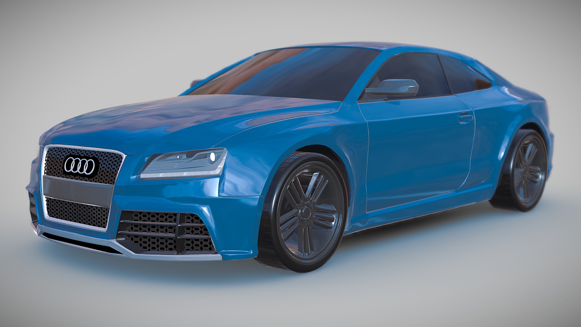 Detailed,but not accurate 3d model of Audi RS5 2011.After some changes in carbody I've decided to upload it as a product.Model created with blender3d 2.76 version,renderings created with cycles rendering engine.Objects named by object and by material.I rendered my 3d model with subdivision 2,but product exported with subdivision 1.Front grills are created from polygons.Enjoy my product

obj file 
verts: 199487 
polys: 237866 - Audi RS5 2011 redesigned - Buy Royalty Free 3D model by koleos3d 3d model