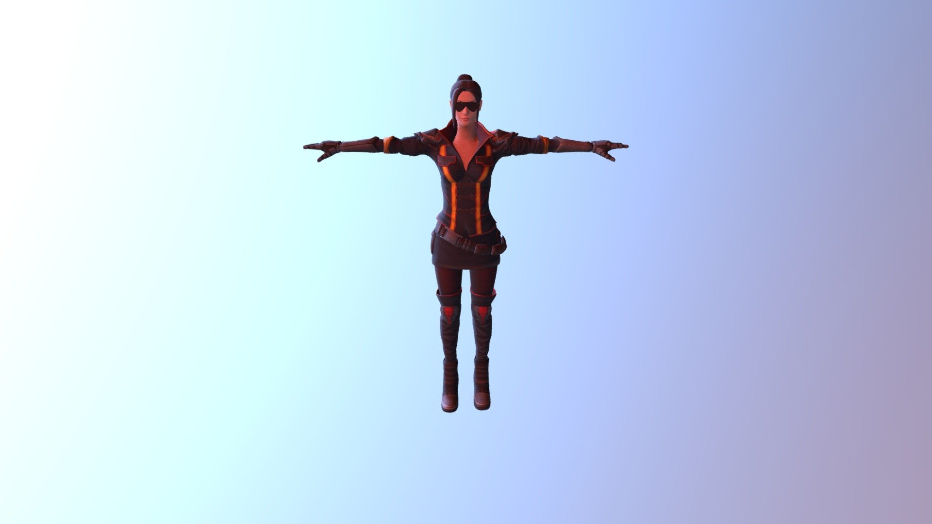 Super hero girl just like marvel heroes. fully rigged and animated.  This caharcter-model is game ready and can be used in any engine 3d model