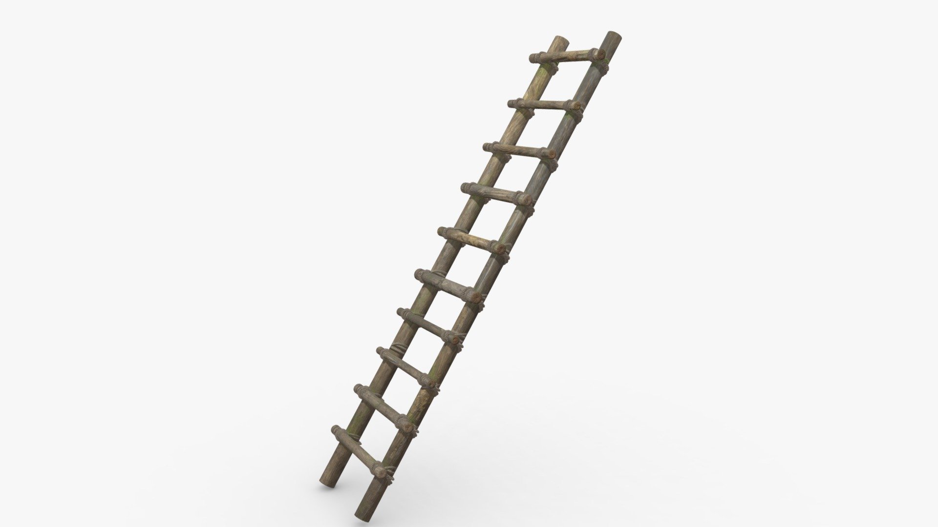 Check out my website for more products and better deals! &amp;gt;&amp;gt; SM5 by Heledahn &amp;lt;&amp;lt;


This is a digital 3d model of a simple ladder, made by hand using rough wood and rope. The model has painted rope in its geometry for super low-polycount, and extra mesh rope that can be added for extra realism. 

(TIF TEXTURES AND DISPLACEMENT ONLY FOR SALE IN MY WEBSITE 🔼).

This product will achieve realistic results in your rendering projects and animations, being greatly suited for close-ups due to their high quality topology and PBR shading 3d model