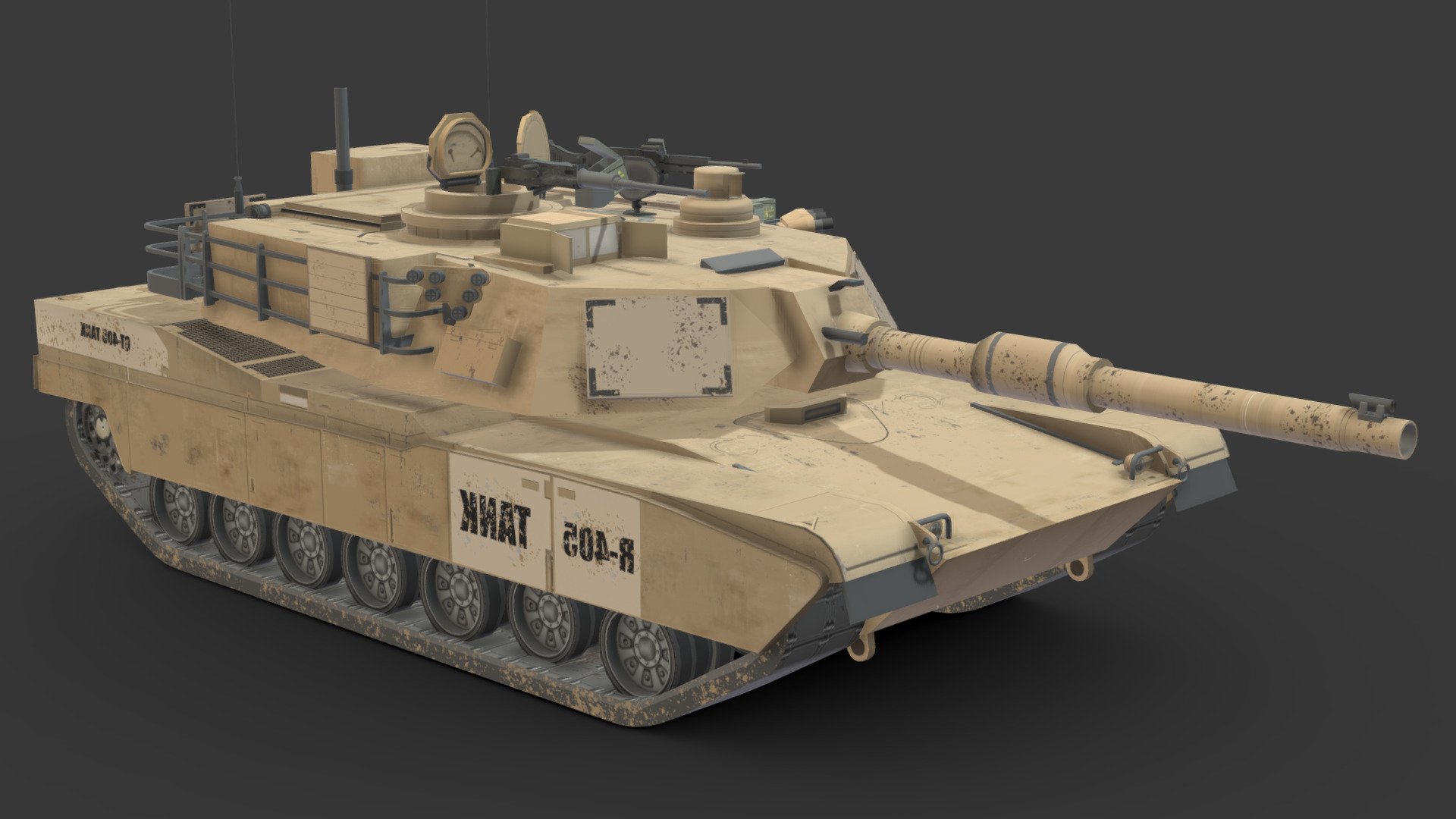 Tank Low-Poly # 1


You can use these models in any game and project.

This model is made with order and precision.

Separated parts (body. wheels. gun).

Very low poly

Average poly count: 15,000 tris.

Texture size: 4096/4096 (BMP).

Number of textures: 1.

Number of materials: 1.

Format: fbx.obj.max.mtl.
 - Tank Low-Poly # 1 - Buy Royalty Free 3D model by Sidra (@Sidramax) 3d model