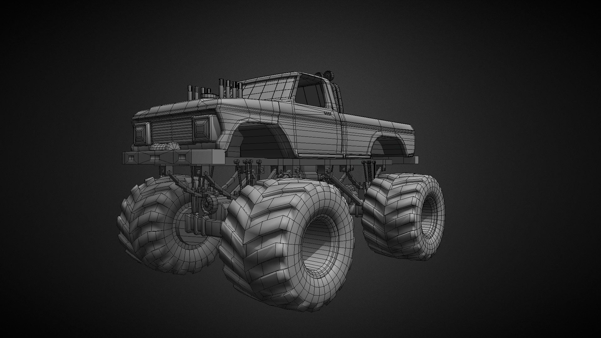 Old School Monster Truck - Download Free 3D model by Jorma Rysky (Joona Venäläinen) (@Rysky) 3d model