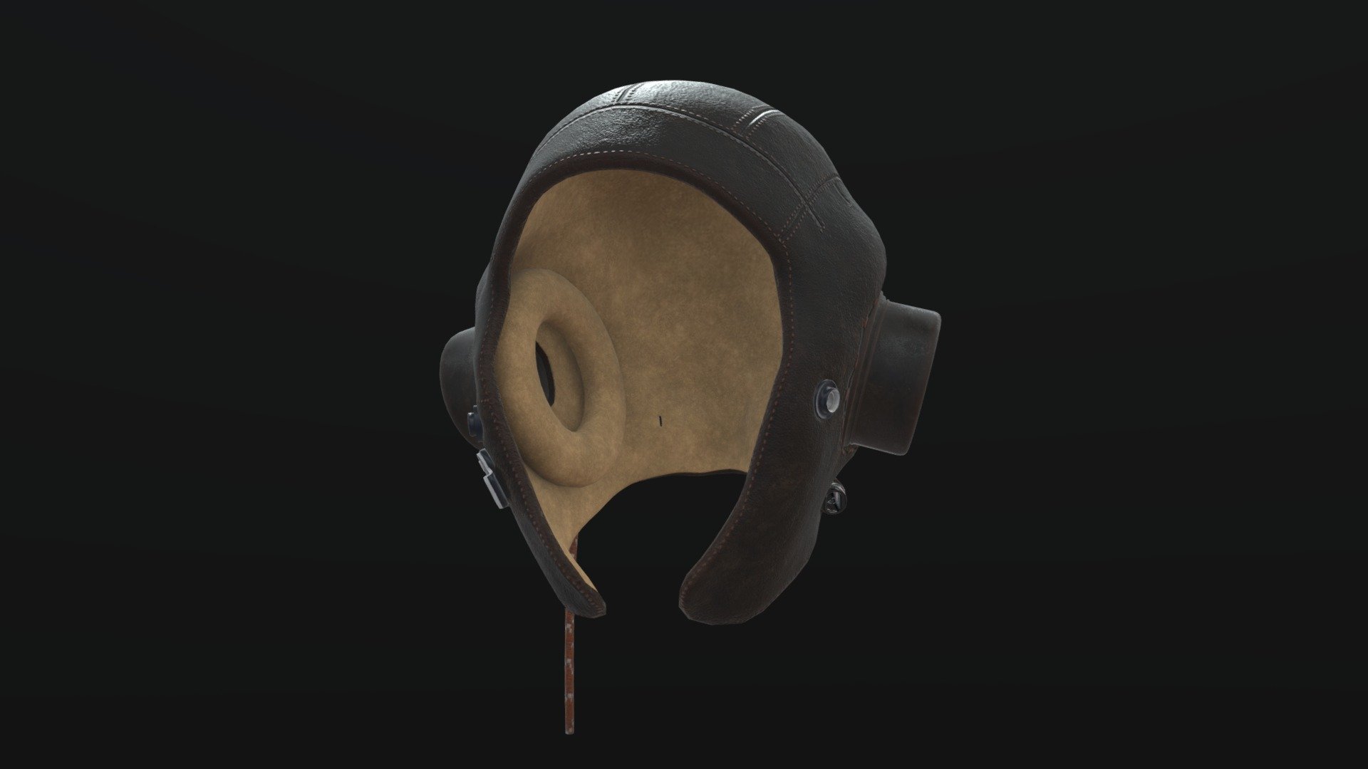 Game Model - Bomber Pilot Leather Helmet for Unreal Engine 3d model