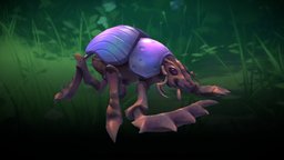 Stylized Scarab insect, rpg, forest, bug, creepy, sand, mmo, rts, fbx, scarab, moba, character, handpainted, lowpoly, creature, animation, stylized, fantasy