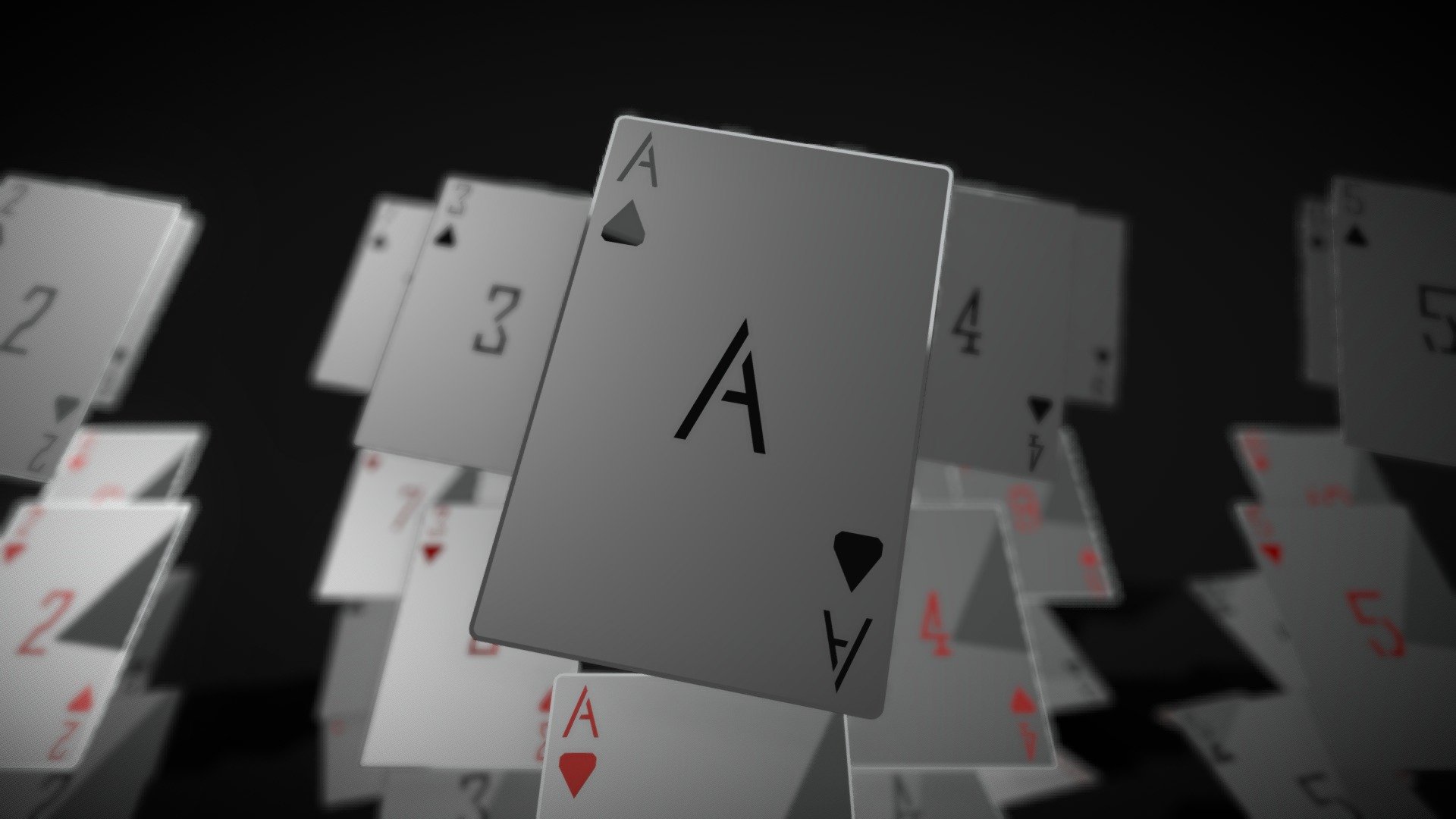 I have tried a little different lookng design then the traditional Playing cards,

The design of the symboles and the character is Minimalistic.

Animated it to make it more presentable - Playing cards - Buy Royalty Free 3D model by 5th Dimension (@5th-Dimension) 3d model