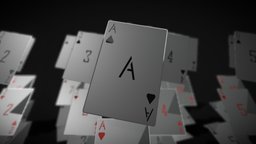 Playing cards games, ace, spades, b3d, playing, cards, blender, animated