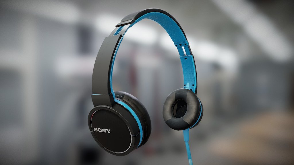 Sony MDR-ZX660 Headphones Turquoise Blue - 3D model by VirTry Teams 3d model