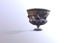 3D SCAN 3d-scan, silver, roman, chalice, kantharos, substancepainter, cup, gold, stevensweert
