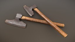 Axe Old Rusty_01 axes, axe-weapon, axe-lowpoly, axe