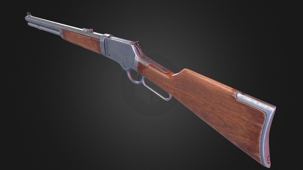 3d lowpoly model old rifle - Winchester - 3D model by stribog84 3d model