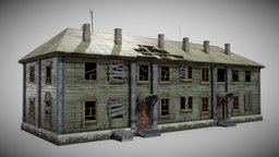 Old Wooden House C da1 wooden, damaged, house-model, wooden-house, house, wood, building
