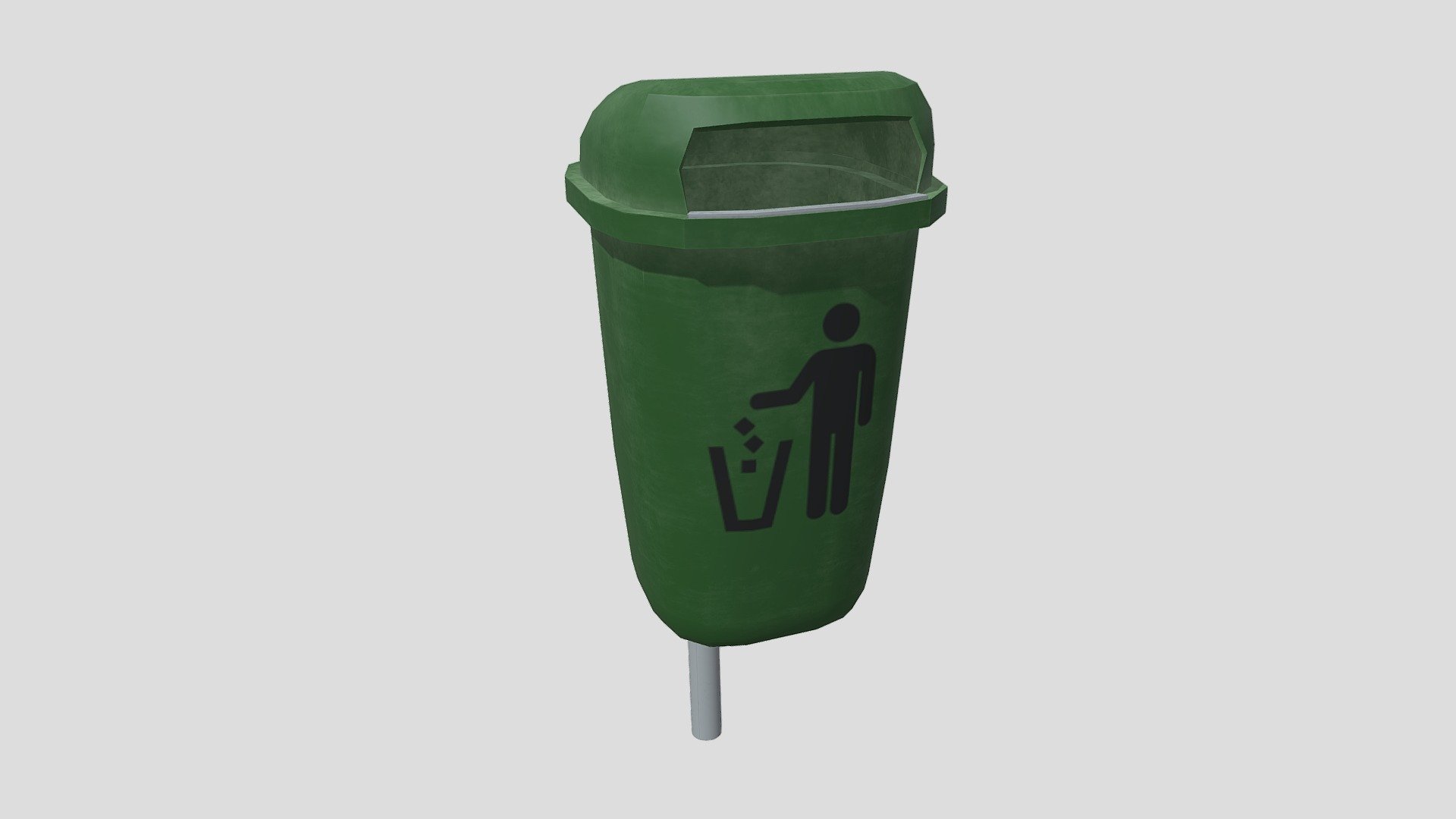 A trash can model made for the Mustila Arboretum VR game - Mustila Arboretum VR - Trash Can - 3D model by Jenna Toivonen (@Kataeahh) 3d model