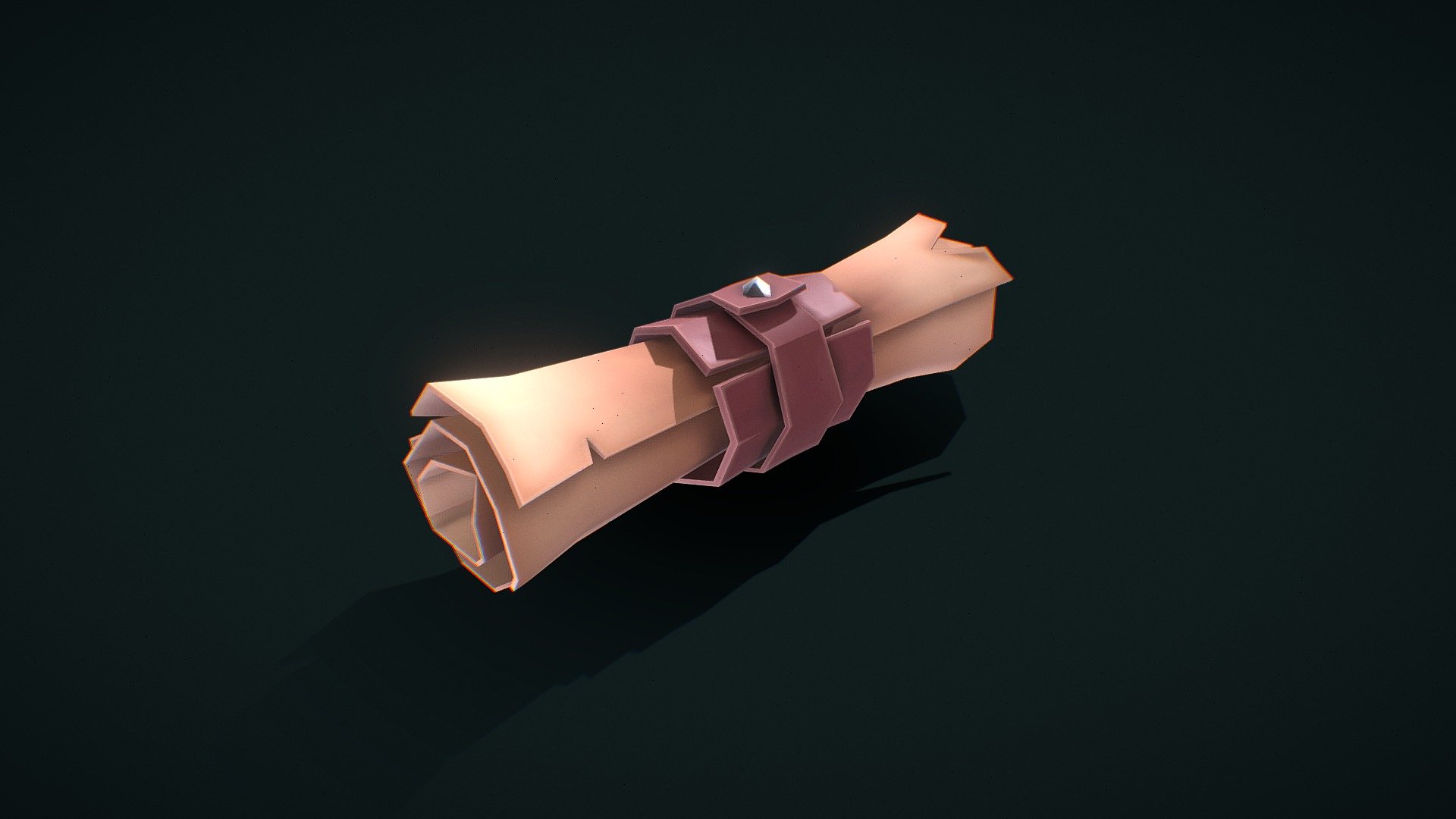 Stylized Scroll. The model is game-ready, suitable for any modern game-engine such as Unity or Unreal Engine. It was originally modelled in Blender and textured in Substance Painter 3d model