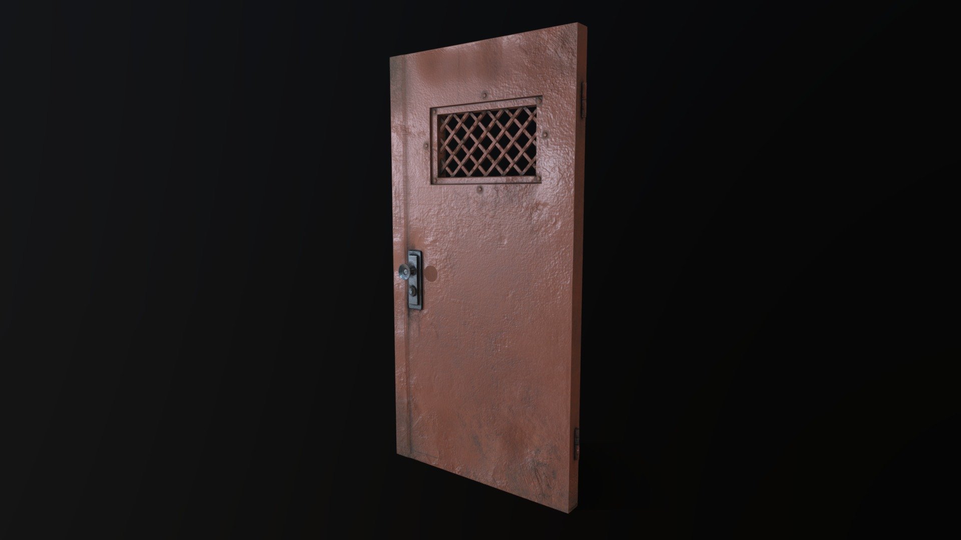 Made another door (red again)). In this model, I trained to work with normal maps, and I think it turned out well. Thank you for downloading and rating) - Old Metal Door (low-poly) - Download Free 3D model by DOMNIN 3d model