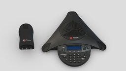 Polycom SoundStation2 Expandable Conference office, modern, product, set, electronics, equipment, collection, audio, phone, telephone, conference, keypad, expandable, 3d, technology, conferencing, soundstation2, polycom