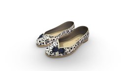 Asian Style Female Flat Shoes cute, flat, fashion, bow, flowers, asian, shoes, patterns, chinese, manga, sweet, womens, korean, pbr, low, poly, female, japanese