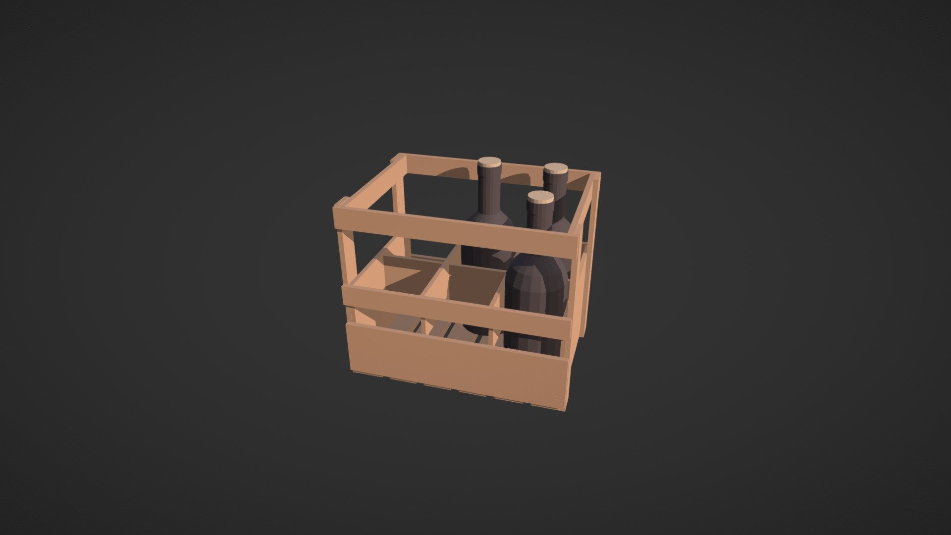 So, today a little draft of the crate for wine (or not) bottles 3d model