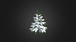 Fir Tree with Snow 3D Model 0.8m