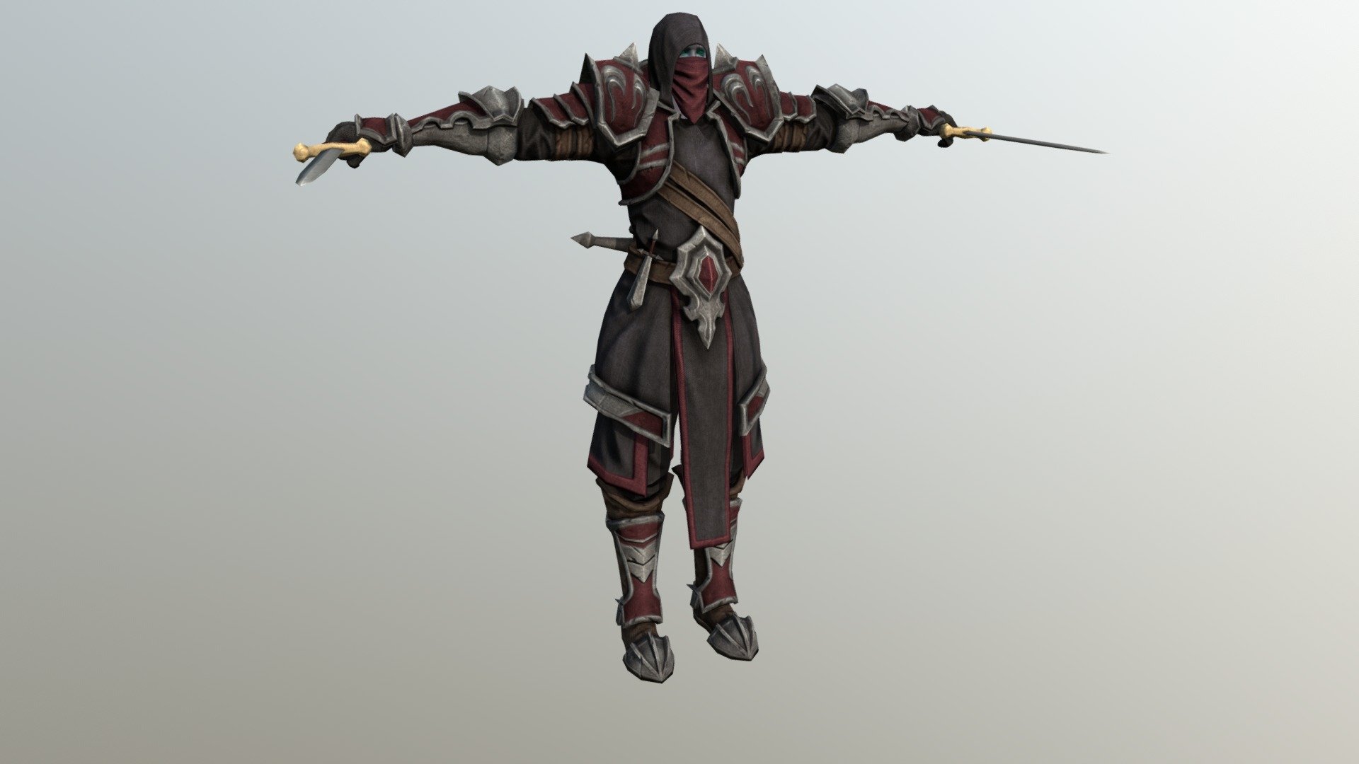 Game ready animated character 3d model