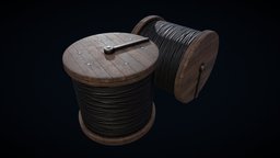 Cable Drum drum, cable, ga3, gameartist3d, unity, asset, game, low