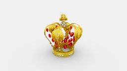Cartoon golden crown hat, crown, emperor, queen, king, right, prince, lowpolymodel, handpainted, clothing, royal