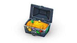 Cartoon Old Metal Treasure Chest toon, historic, discovery, coin, chest, warehouse, lock, open, antique, treasure, coins, emerald, metal, old, chain, finding, prize, rubin, treasurechest, gemstone, find, tower-defense, lowpoly-gameasset-gameready, lowpolymodel, found, pirate-chest, hoard, homestead, trove, treasure-box, handpainted, low-poly, cartoon, lowpoly, gameasset, pirate, textured, gold, gameready, "gold-coin", "oven-stove"