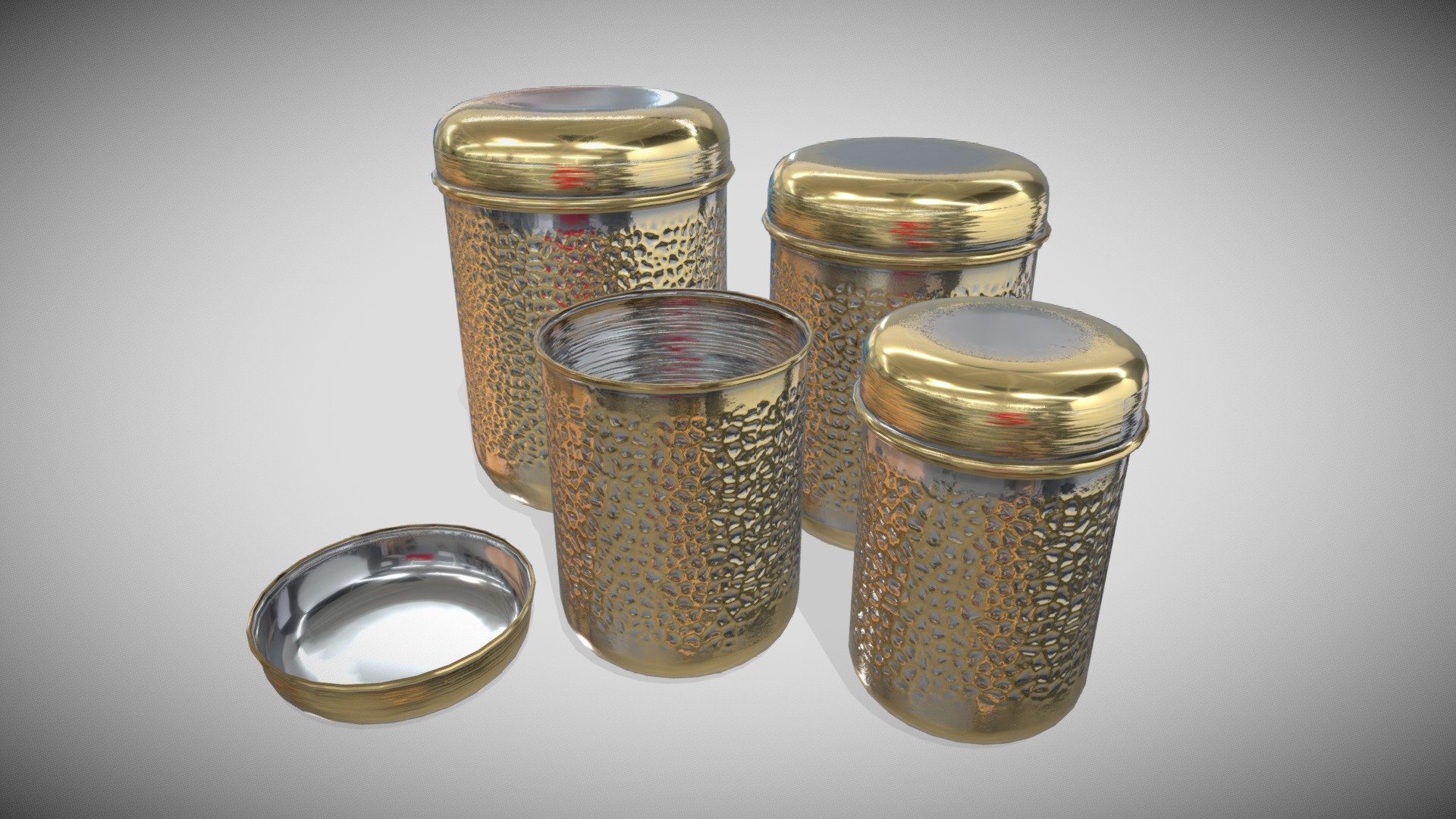 One Material PBR Metalness 4k (png) - Food Containers - Cylu - Buy Royalty Free 3D model by Francesco Coldesina (@topfrank2013) 3d model