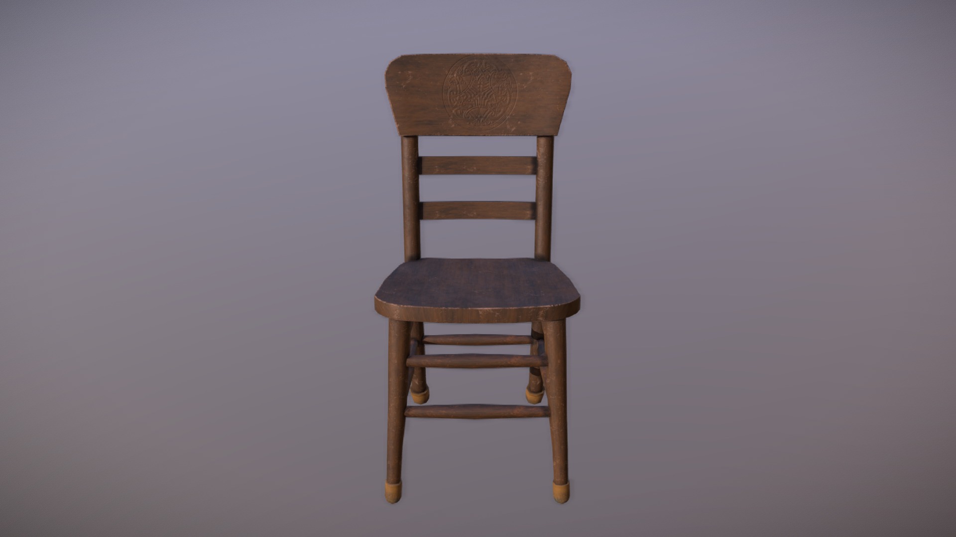Model of a wood chair for use in a game scene - Wood Chair - 3D model by AllanP 3d model