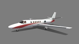 Cessna CITATION C550 Static low poly scenery, private, ramp, airport, aircraft, cessna, static, fsx, businessjet, xplane, lowpoly, gameasset, p3d, msfs, hangarcerouno, generalaviation