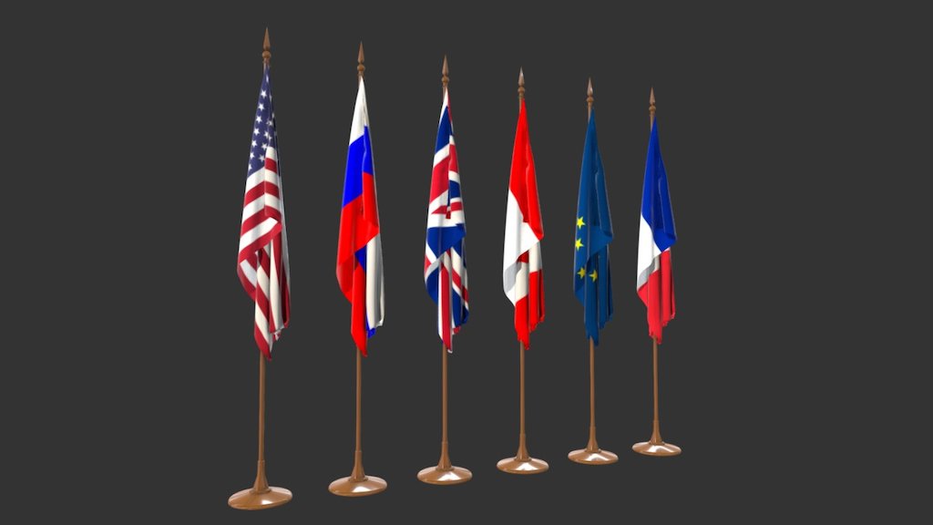 Flags - Flags - Download Free 3D model by George Jakeli (@3djako) 3d model