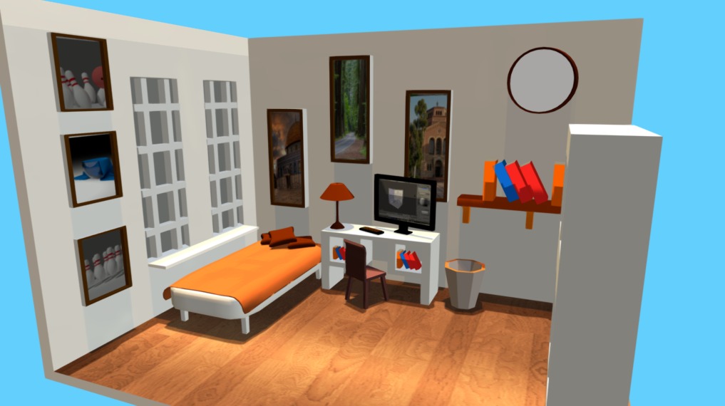 Isometric Bedroom using blender - 3D model by Sundus (@sondos_khaled_123) 3d model
