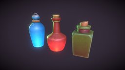 Asset Kit indie, prop, medieval, item, development, gamedev, mana, health, potion, items, poison, potions, unity, asset, 3d, lowpoly, gameasset, animated, fantasy, rigged