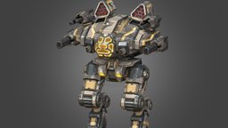 Goliath mech, mecha, pbr, lowpoly, scifi, animated, robot, rigged