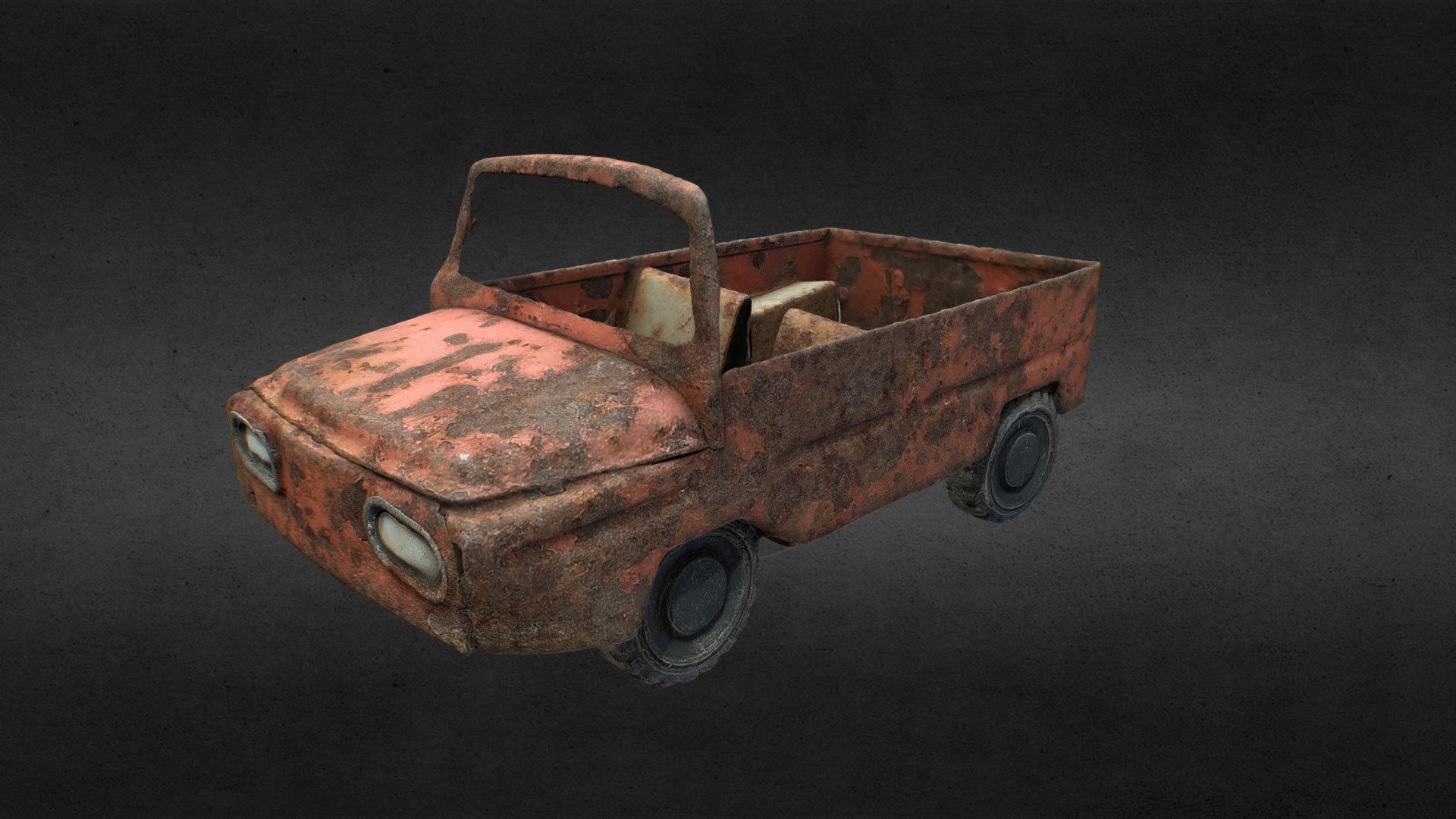 Old USSR Soviet Metal Toy Car LUAZ Scan High Poly

Including OBJ formats and textures (8192x8192) TIF Albedo, Normal, Occlusion

Polygons: 100972 Triangles: 100972 Vertices: 50470 - Old USSR Soviet Metal Toy Car LUAZ Scan - 3D model by Skeptic (@texturus) 3d model