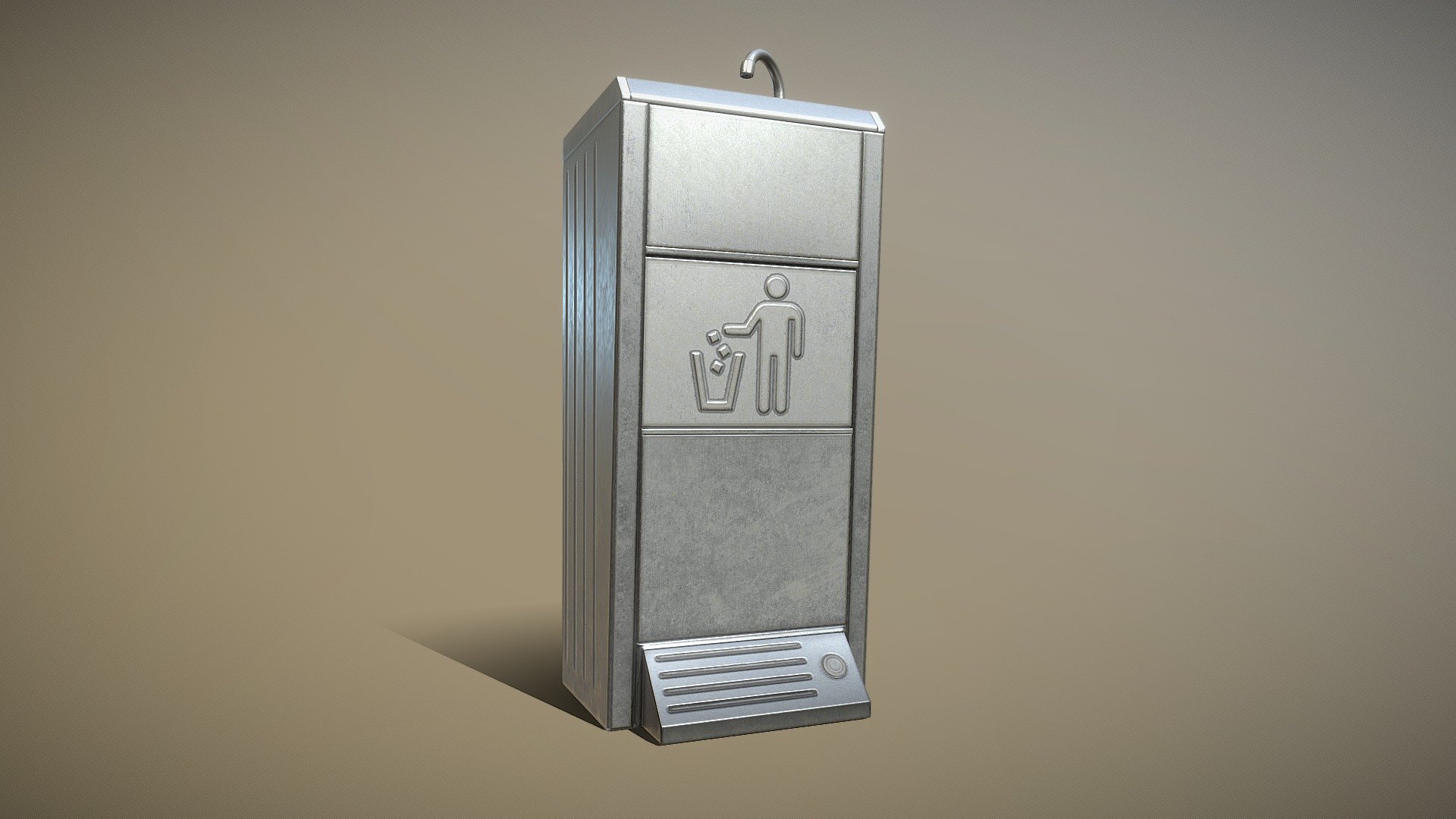 Low-poly and pbr-textured public metal sink - 16 - with trash can.





PBR-textures in 4K




Made with the modular washbasin construction kit.










Name - 16-Public-Metal-Sink-Simple-Compact-3-Stand-Trashcan   


Dimensions -  0.433m x 0.397m x 1.123m




Vertices = 1317



Edges = 3788

Polygons = 2500



3D model formats: 




Native format (*.blend)

Autodesk FBX (.fbx)

OBJ (.obj, .mtl)

glTF (.gltf, .glb)

X3D (.x3d)

Collada (.dae)

Stereolithography (.stl)

Polygon File Format (.ply)

Alembic (.abc)

DXF (.dxf)



3d-modelled and pbr-textured by 3DHaupt in Blender-2.92 - Public Metal Sink Version 16 with Trash Can - Buy Royalty Free 3D model by VIS-All-3D (@VIS-All) 3d model