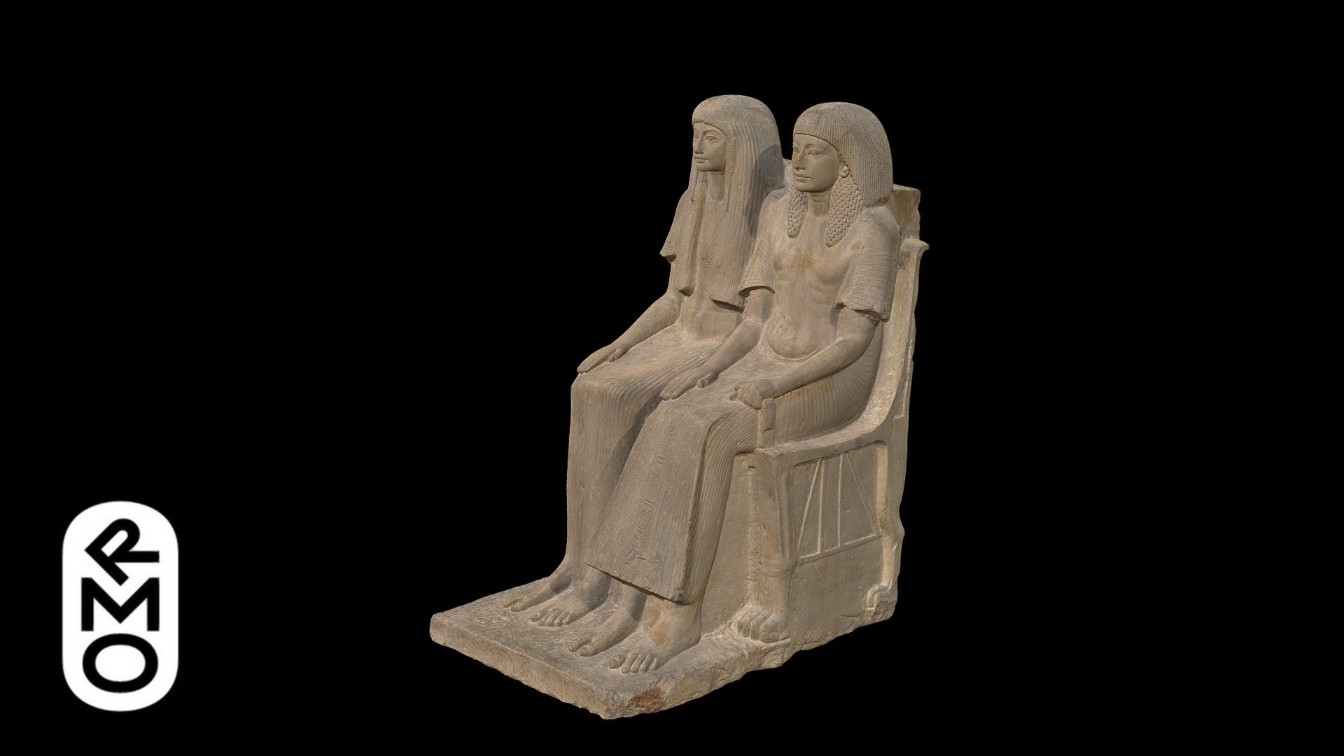 In this statue Maya (Director of the Treasury) and his wife Meryt are portrayed as recipients of food offerings. They are dressed in their finest clothes, and the statue was clearly painted at one time. Unfortunately, the white of the clothes has now turned yellowish.


Limestone, Saqqara (Egypt), 18th Dynasty (c. 1335–1310 BC)

&ndash;
This model is reuploaded by the National Museum of Antiquities, with a Artec Eva 3D scan.

The old model was:
3D Reconstruction provided by Abby Crawford, additional model cleanup by Thomas Flynn - Seated statue of Maya and Meryt - Download Free 3D model by The National Museum of Antiquities (@rmo_leiden) 3d model