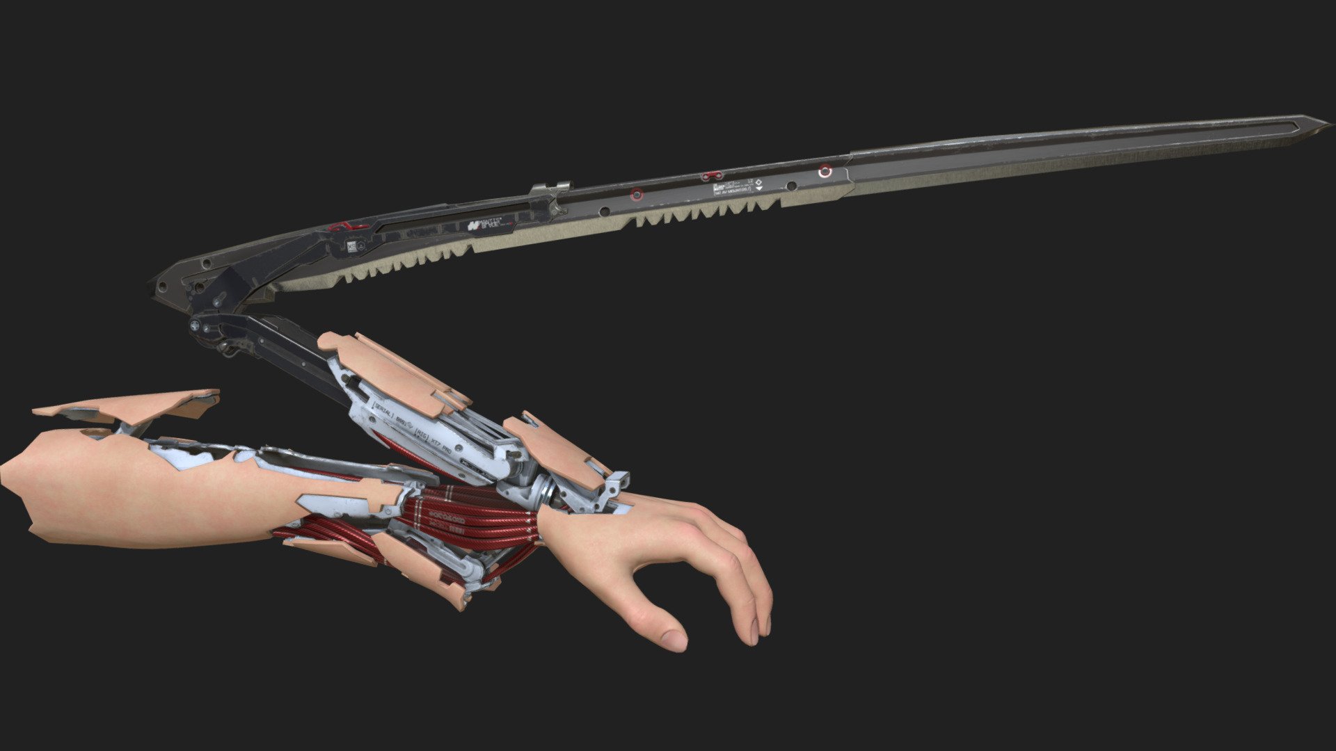 Fan art of Mantis Blade from Cyberpunk 2077 game. Modeled in Blender and textured in Substance 3D Painter 3d model