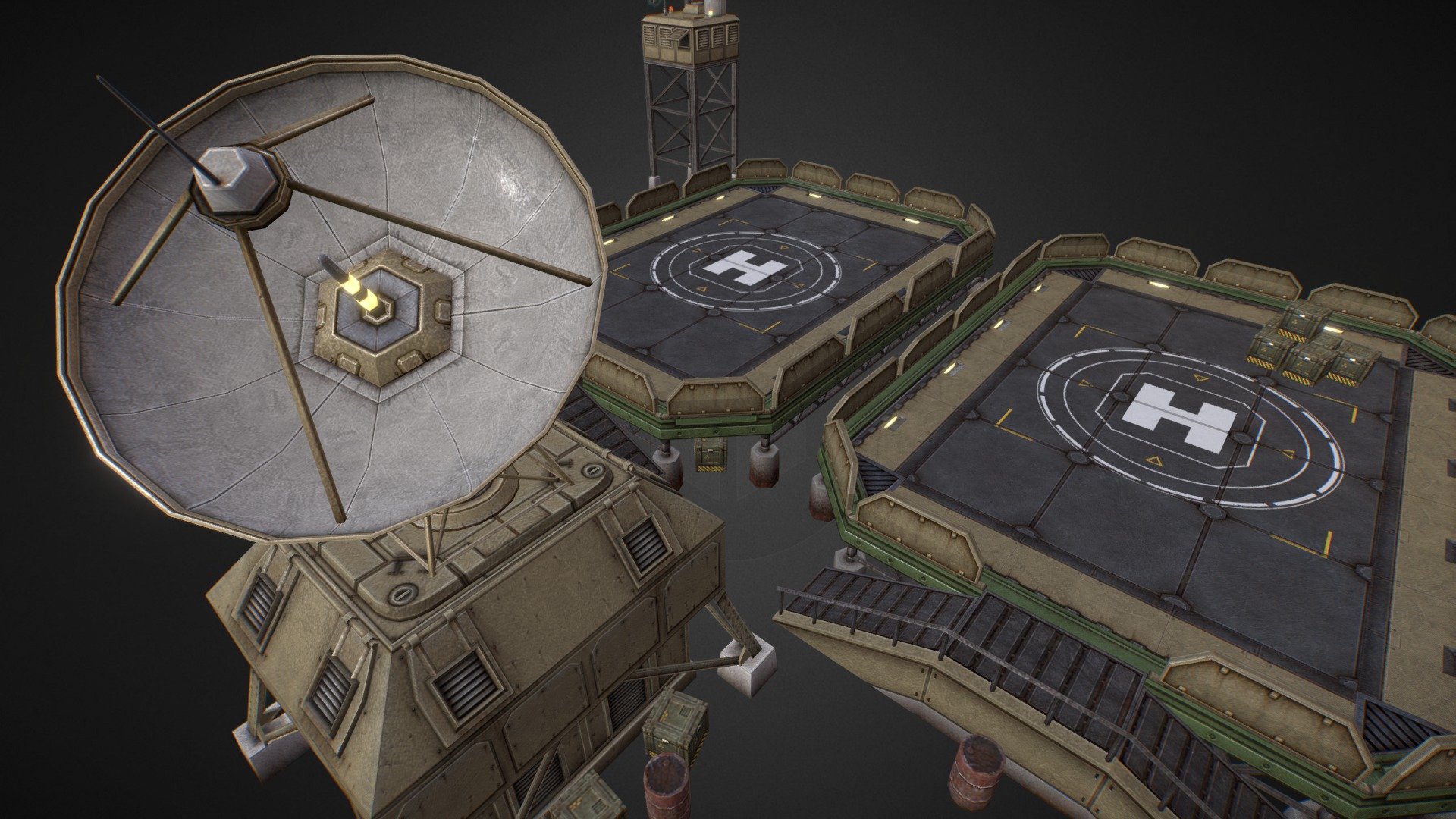 Prop pieces for End of Nations - EoN Helipad - 3D model by Kurtis Smith (@xenobond) 3d model