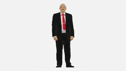 Grandfather With Mustache In Dark Jacket 0392 suit, style, people, clothes, miniatures, realistic, grandfather, character, 3dprint, model, man, male