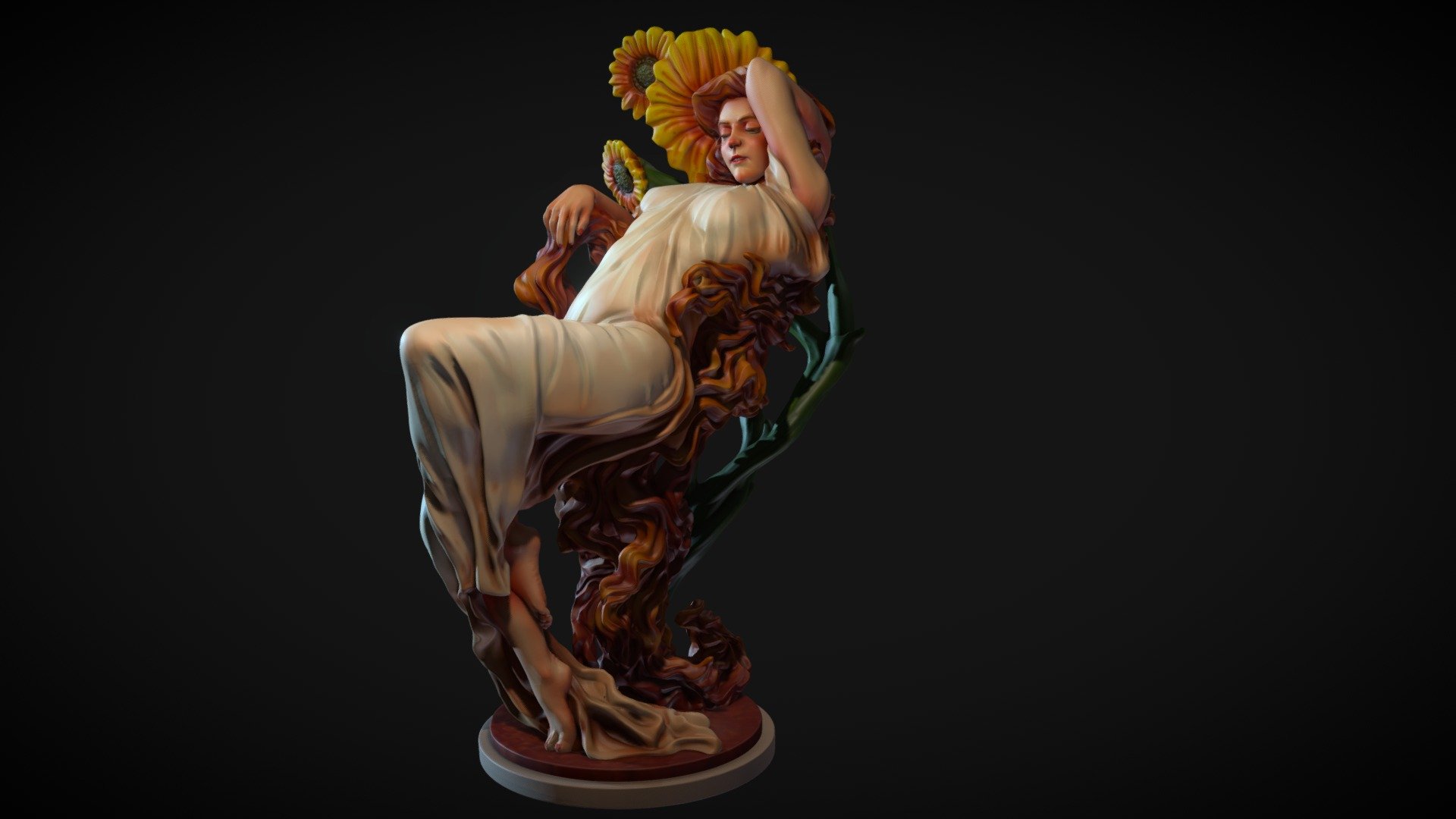 This is Summer, the second sculpture of a series I made based on artwork by Alphonse Mucha (Alfons Maria Mucha), one of his seasons collection. I made it thinking about 3D printing, as I’d like to have the four seasons standing on my desk :) - Summer - Buy Royalty Free 3D model by Davi Cao (@davicao) 3d model