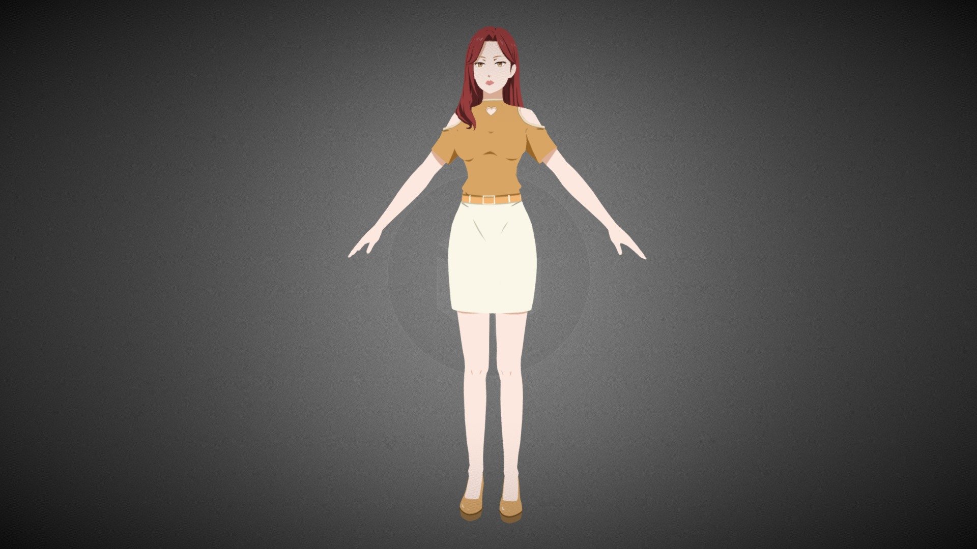 3d rendering 2d  texture size 4096 - girl woman teacher - 3D model by tingting_er 3d model