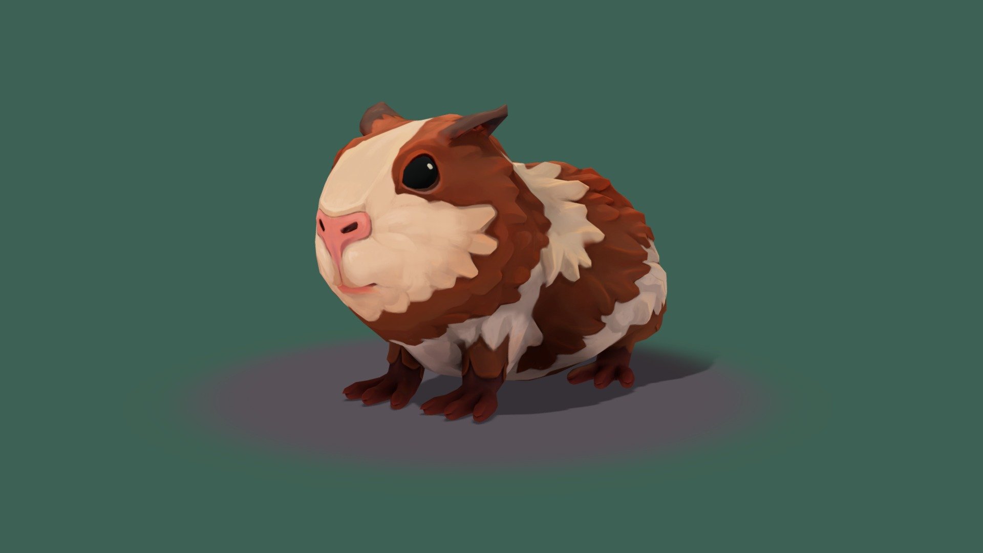 Just a guinea pig, doing guinea pig stuff 3d model